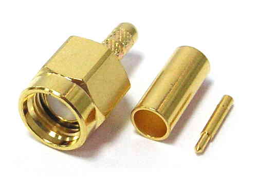SMA Plug Crimp RG316D Gold